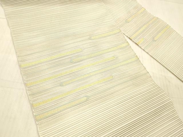 平和屋着物＊夏物 絽綴れ 八寸名古屋帯 横段文 金糸 正絹 逸品 DAAX8989cm