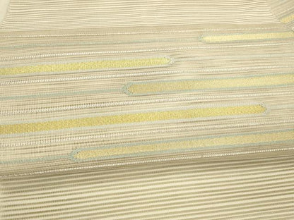 平和屋着物＊夏物 絽綴れ 八寸名古屋帯 横段文 金糸 正絹 逸品 DAAX8989cm