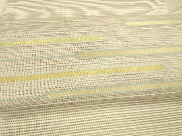 平和屋着物＊夏物 絽綴れ 八寸名古屋帯 横段文 金糸 正絹 逸品 DAAX8989cm