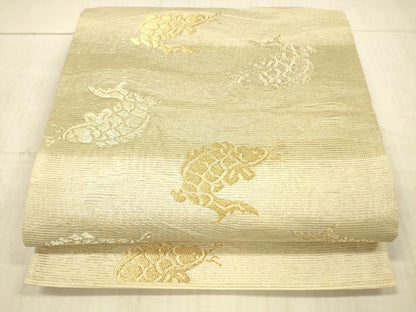 平和屋着物＊夏物 六通柄袋帯 荒磯 金銀糸 正絹 逸品 DAAX8998cm