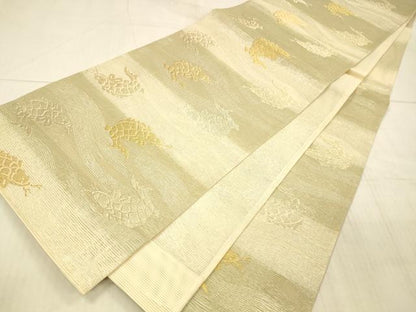 平和屋着物＊夏物 六通柄袋帯 荒磯 金銀糸 正絹 逸品 DAAX8998cm