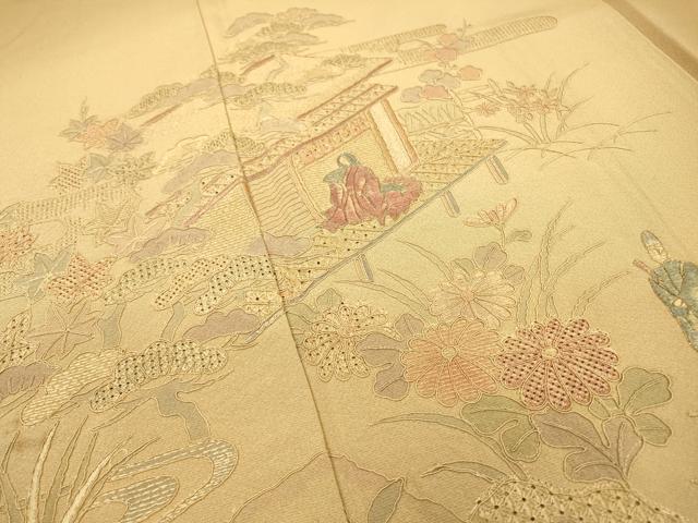 平和屋着物▽中国三大刺繍 スワトウ刺繍 汕頭刺繍 訪問着 平安風景