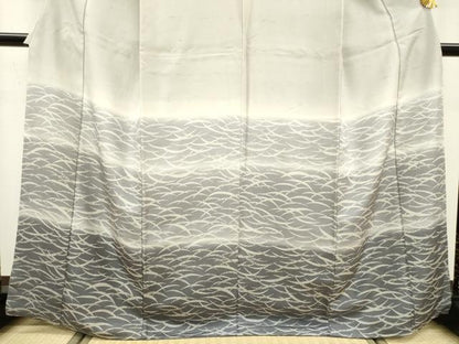 平和屋着物●訪問着　紬地　芝文　正絹　逸品　DAAX9877fe