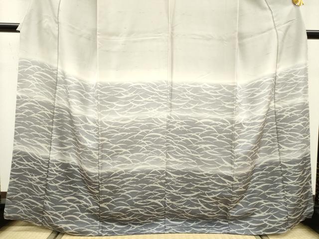 平和屋着物●訪問着　紬地　芝文　正絹　逸品　DAAX9877fe