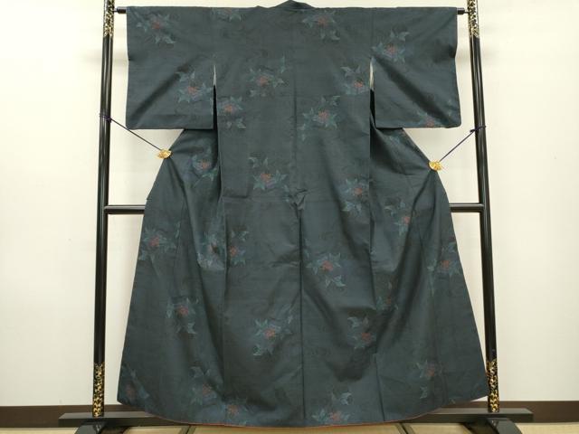 平和屋着物●本場大島紬 9マルキ 流水花文 正絹 逸品 DAAX9879fe