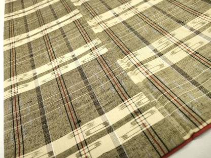 平和屋着物●上質な紬　横段文　正絹　逸品　DAAX9885fe
