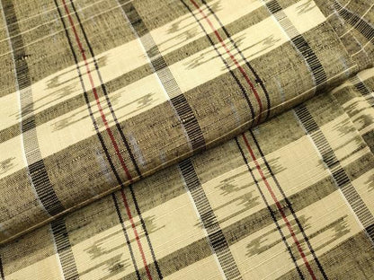 平和屋着物●上質な紬　横段文　正絹　逸品　DAAX9885fe