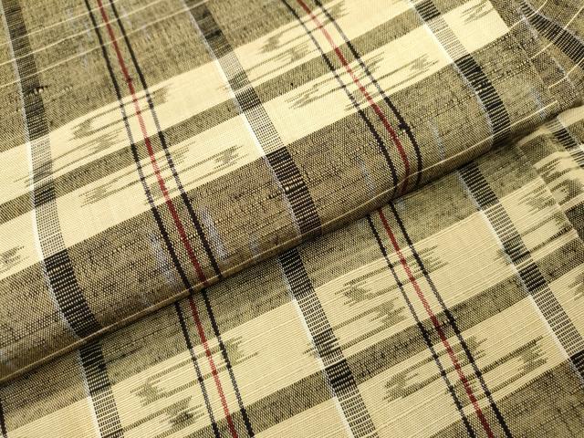 平和屋着物●上質な紬　横段文　正絹　逸品　DAAX9885fe