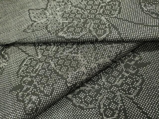 平和屋着物●本場大島紬 ７マルキ 蔦の葉唐草文 正絹 逸品 DAAX9889fe