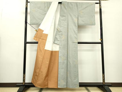 平和屋着物●本場大島紬 100亀甲 総詰め 幾何学文様 正絹 逸品 DAAX9891fe