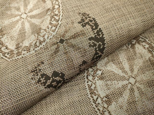 平和屋着物○本場大島紬 9マルキ 古代染色純泥染 源氏車文