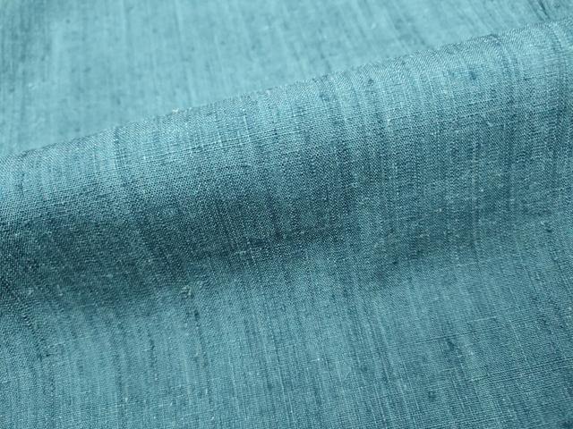 平和屋着物●本場結城紬　重要無形文化財　色無地　藍色　正絹　逸品　DAAX9922fe 平和屋着物○本場結城紬 重要無形文化財 色無地 藍色 正絹 逸品