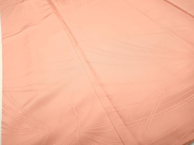 平和屋着物●上質な色無地 松葉地紋 珊瑚色 正絹 逸品 DAAX9927fe