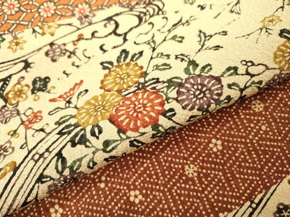 平和屋着物●訪問着 型染 枝花 正絹 逸品 DAAX9950fe