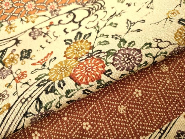 平和屋着物●訪問着 型染 枝花 正絹 逸品 DAAX9950fe