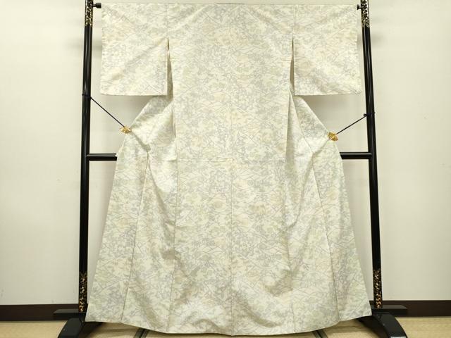 平和屋着物●上質な紬 草花 正絹 逸品 DAAX9952fe