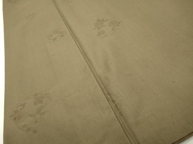 平和屋着物●上質な紬　花丸地紋　生壁色　正絹　逸品　DAAX9953fe