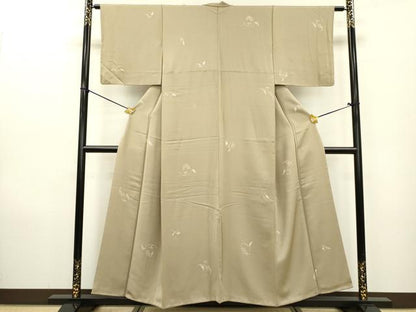 平和屋着物●上質な小紋　葡萄蔦の葉文　正絹　逸品　DAAX9959fe