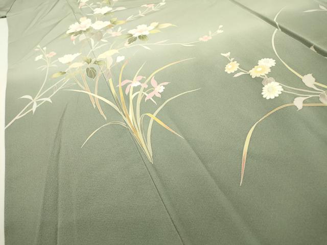平和屋着物○訪問着 友禅 草花 暈し染 正絹 逸品 DAAX9963fe