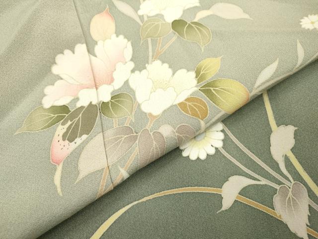 平和屋着物○訪問着 友禅 草花 暈し染 正絹 逸品 DAAX9963fe