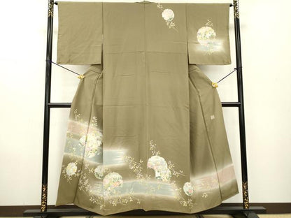 平和屋着物●佐藤修平 訪問着 雪輪花文 暈し染 正絹 逸品 DAAX9987fe