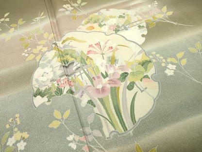 平和屋着物●佐藤修平 訪問着 雪輪花文 暈し染 正絹 逸品 DAAX9987fe