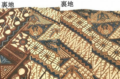 平和屋着物●全通柄九寸名古屋帯　型染め　バティック柄　正絹　逸品　未使用　DAAY0005ob