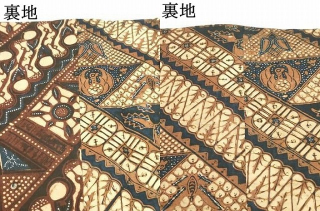 平和屋着物●全通柄九寸名古屋帯　型染め　バティック柄　正絹　逸品　未使用　DAAY0005ob