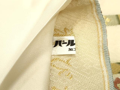 平和屋着物●六通柄袋帯 唐織 雅び横段文 金糸 正絹 逸品 DAAY0024ob