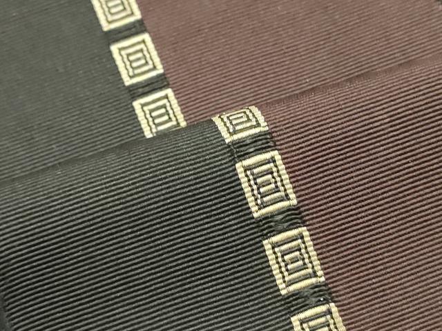 平和屋着物●男性 本場筑前博多織 両面 角帯 間道 正絹 逸品 DAAY0055ob