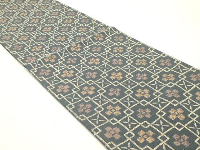 平和屋着物●六通柄袋帯　七宝繋ぎ花文　正絹　逸品　DAAY0092ob