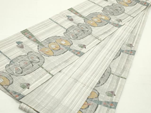 平和屋着物●六通柄袋帯 櫛織 幾何学間道 正絹 逸品 未使用 DAAY0100ob