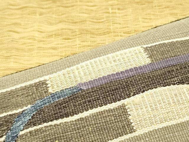平和屋着物▽京の名門 じゅらく謹製 太鼓柄袋帯 スリーシーズン 春夏秋 すくい織 幾何学文様 正絹 逸品 未使用 DAAY0133ob