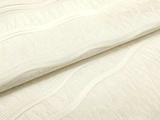 平和屋着物●本場筑前博多織 八寸名古屋帯 立涌横段文 生成り色 正絹 逸品 DAAY0153ob
