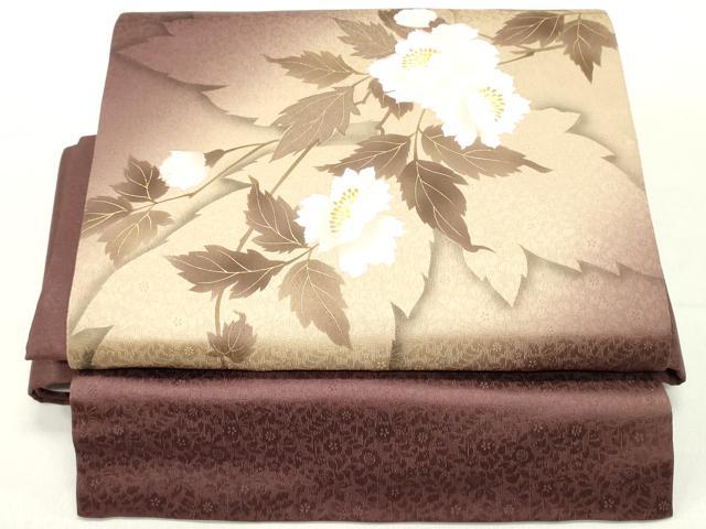 平和屋着物●ワンタッチ つけ帯 枝花文 金彩 やまと誂製 正絹 逸品 DAAY0181ob