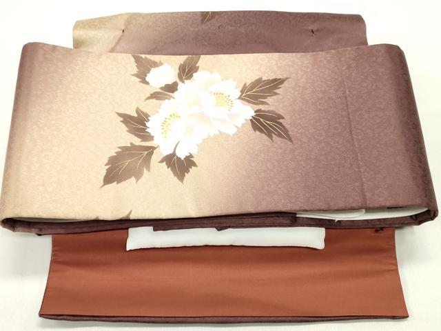 平和屋着物●ワンタッチ つけ帯 枝花文 金彩 やまと誂製 正絹 逸品 DAAY0181ob