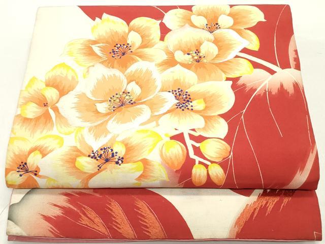 平和屋着物●アンティーク 大正ロマン 全通柄京袋帯 刺繍 舞花文 金銀糸 正絹 逸品 DAAY0185ob