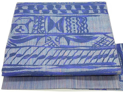 平和屋着物●本場筑前博多織 八寸名古屋帯 幾何学横段文 正絹 逸品 DAAY0189ob