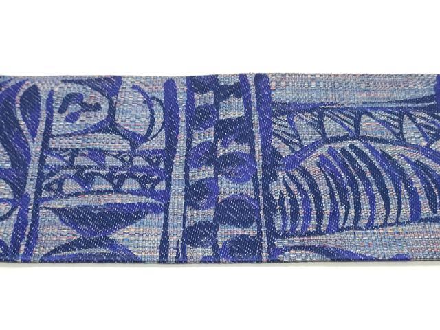 平和屋着物●本場筑前博多織 八寸名古屋帯 幾何学横段文 正絹 逸品 DAAY0189ob