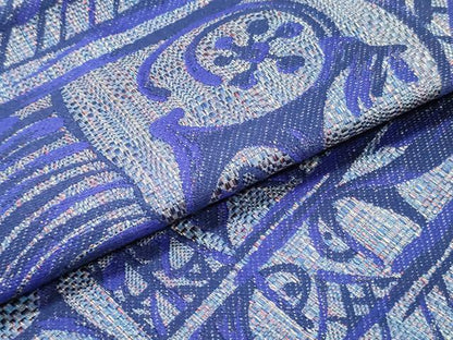 平和屋着物●本場筑前博多織 八寸名古屋帯 幾何学横段文 正絹 逸品 DAAY0189ob