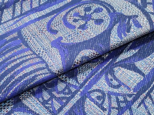 平和屋着物●本場筑前博多織 八寸名古屋帯 幾何学横段文 正絹 逸品 DAAY0189ob