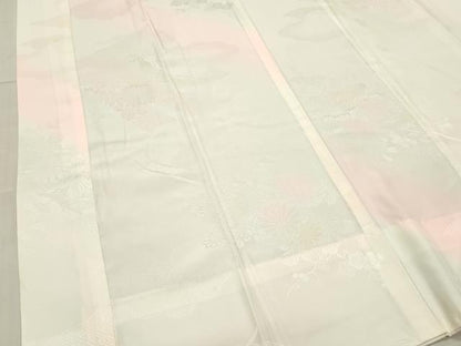 平和屋着物●振袖用長襦袢 無双仕立て 雲取り草花地紋 暈し染め 広衿刺繍 正絹 逸品 DAAY0203ob