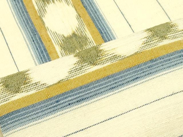 平和屋着物●男性 角帯 紬地 横段文 鳥の子色 正絹 逸品 DAAY0208ob