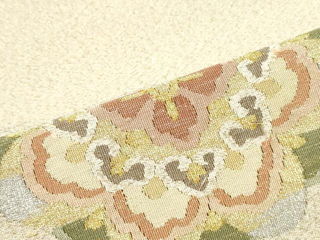 平和屋着物●爪掻き本綴れ 八寸名古屋帯 正倉院更紗花唐草文 金銀糸 正絹 逸品 未使用 DAAY0229ob