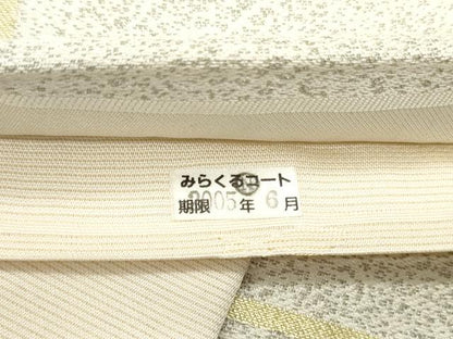 平和屋着物●六通柄袋帯 唐織 舞桜間道 変わり市松 金糸 正絹 逸品 DAAY0249ob