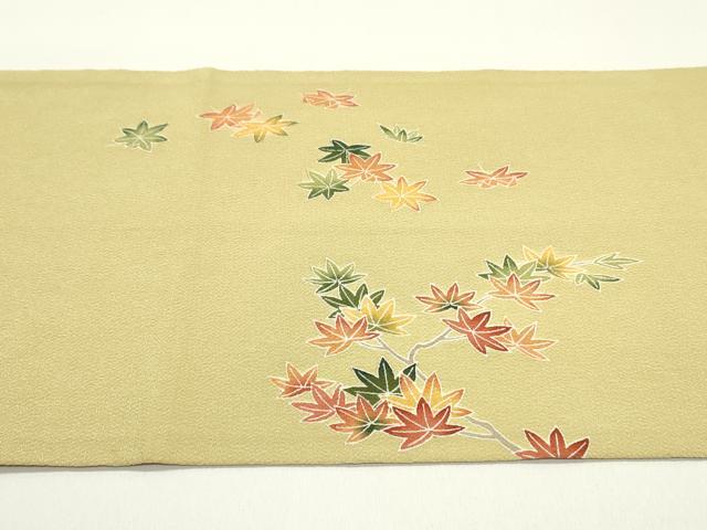 平和屋着物●九寸開き名古屋帯 枝楓文 鬼しぼ縮緬 正絹 逸品 DAAY0259ob