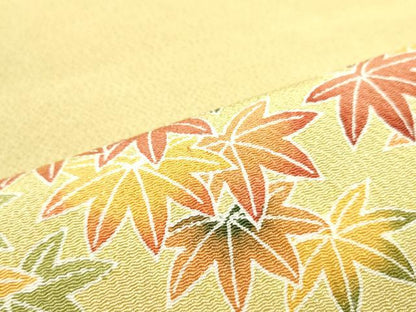 平和屋着物●九寸開き名古屋帯 枝楓文 鬼しぼ縮緬 正絹 逸品 DAAY0259ob