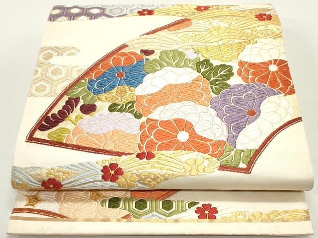 平和屋着物●六通柄袋帯　唐織　松風　桃山有職文様　金糸　正絹　逸品　DAAY0271ob