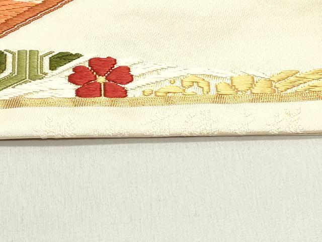平和屋着物●六通柄袋帯　唐織　松風　桃山有職文様　金糸　正絹　逸品　DAAY0271ob