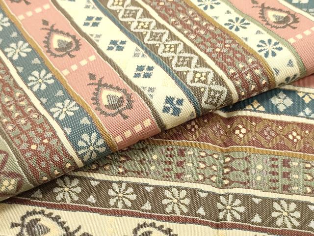 平和屋着物●本場筑前博多織 八寸名古屋帯 七宝花間道 正絹 逸品 DAAY0288ob